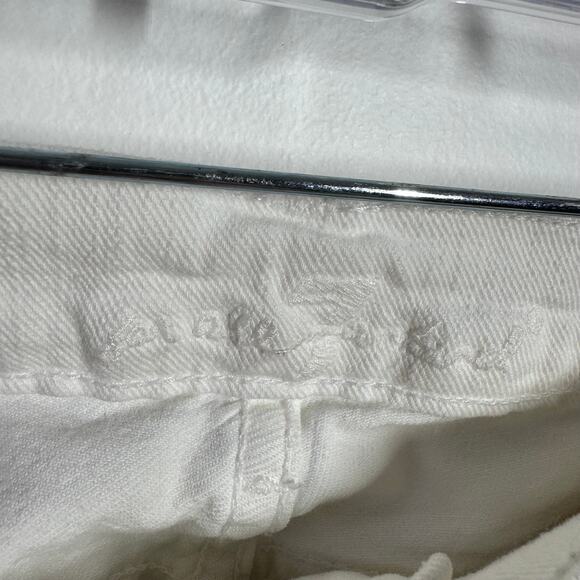 7 For All Man Kind Jeans Women 31 White Flared Bootcut Minimal Modest Boho Prep - Picture 6 of 10